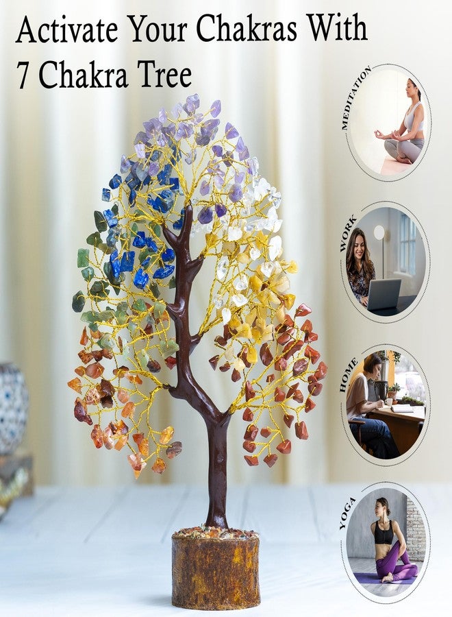 ZAICUS Seven Chakra Crystal Tree Showpiece for Home Decoration | 8-10 Inch Handcrafted Good Luck Feng Shui Tree | Gift Item for Women | Living Room Decor | Healing Chakra Tree - Image 2